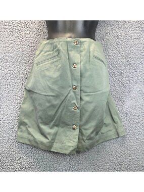 Vintage Princeton Club Button Front Skort 12 Green 90s Preppy Retro Nostalgic